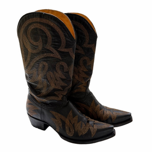 Old Gringo Lauren Black Sz 9.5 Boots Cowboy Leather Mid Calf Snip-toe